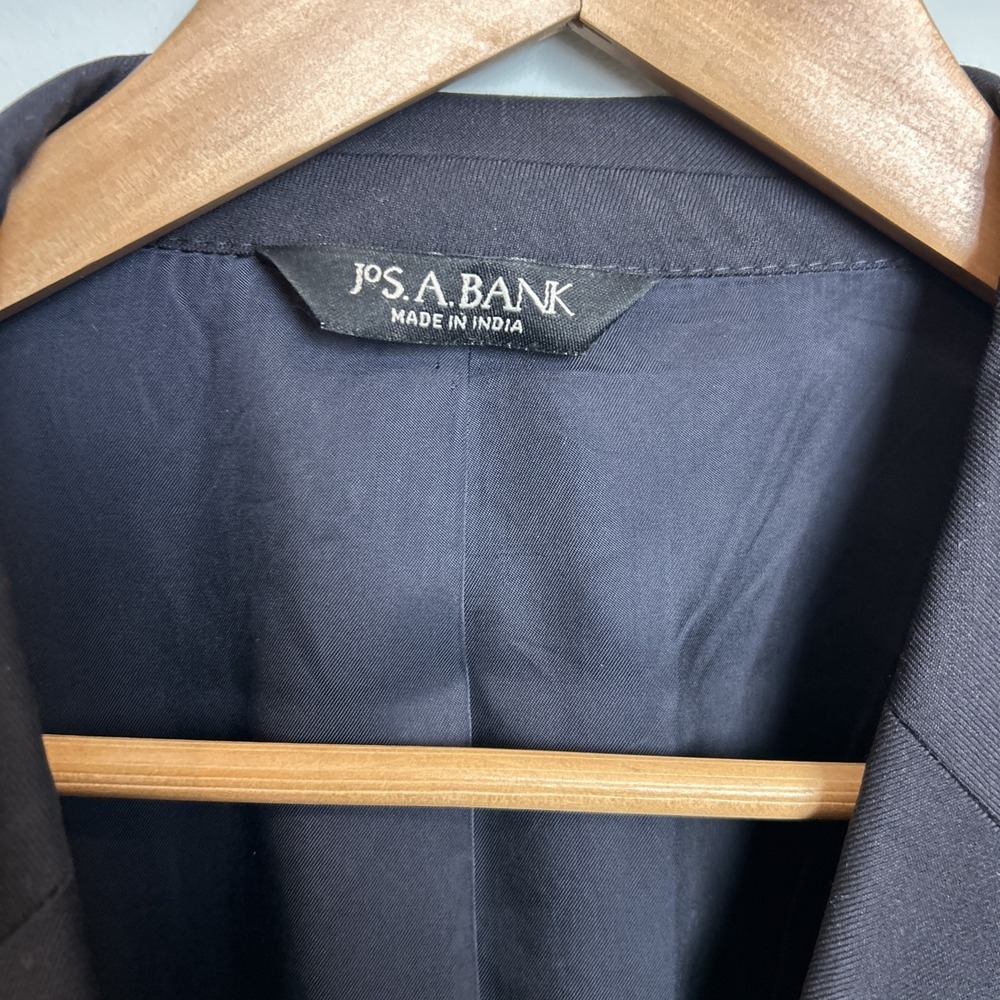 Jos A Bank Signature Collection Mens 48R Navy Blue 100% Wool 2-Button Blazer - Picture 2 of 7